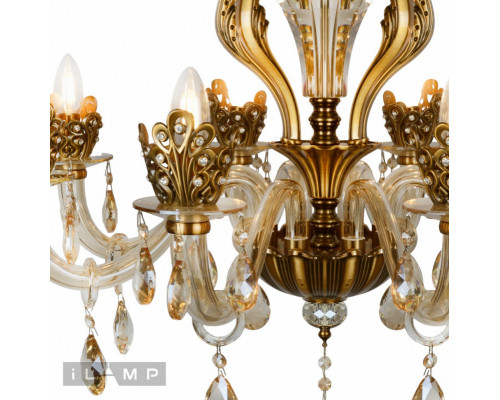 Купить Подвесная люстра iLamp 61078-8 BR| VIVID-LIGHT.RU