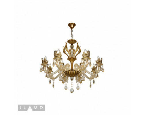 Купить Подвесная люстра iLamp 61078-8+4 BR| VIVID-LIGHT.RU