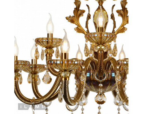 Заказать Подвесная люстра iLamp 81069-8+4 BR| VIVID-LIGHT.RU