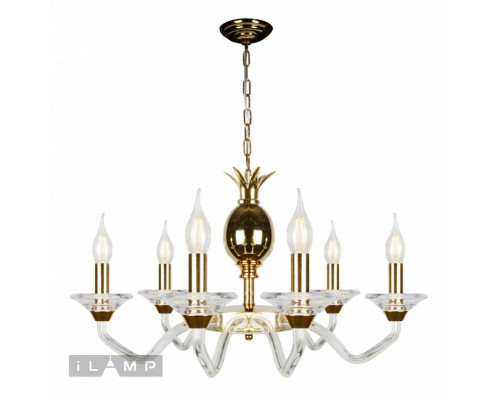 Оформить заказ Подвесная люстра iLamp YT2049-8 GD+Cear| VIVID-LIGHT.RU