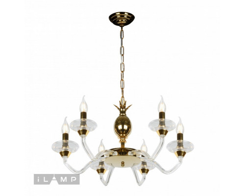 Оформить заказ Подвесная люстра iLamp YT2049-8 GD+Cear| VIVID-LIGHT.RU