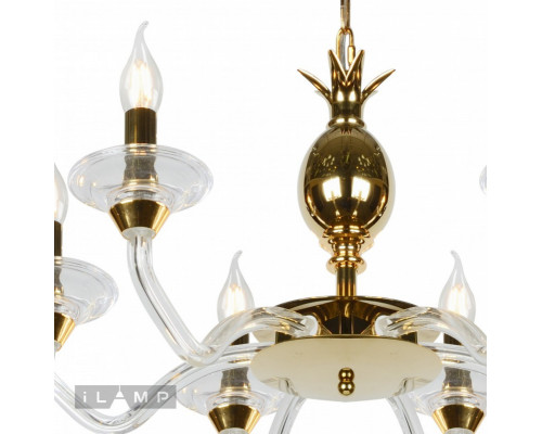 Оформить заказ Подвесная люстра iLamp YT2049-8 GD+Cear| VIVID-LIGHT.RU