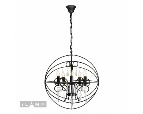 Оформить заказ Подвесная люстра iLamp 8774-5 BK| VIVID-LIGHT.RU