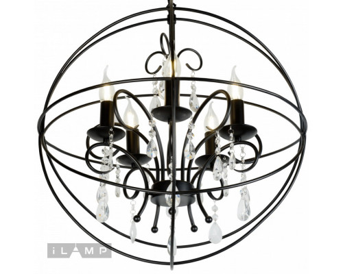Оформить заказ Подвесная люстра iLamp 8774-5 BK| VIVID-LIGHT.RU