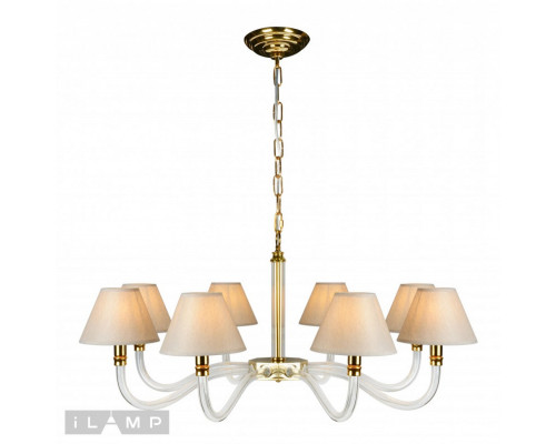Сделать заказ Подвесная люстра iLamp YT2043-8 GD+Cear| VIVID-LIGHT.RU