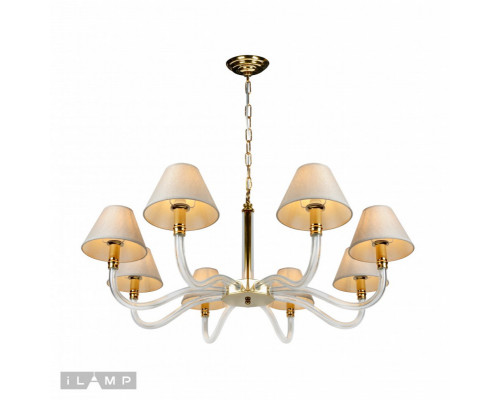 Сделать заказ Подвесная люстра iLamp YT2043-8 GD+Cear| VIVID-LIGHT.RU
