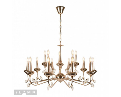 Купить Подвесная люстра iLamp 1020-10+5 GD| VIVID-LIGHT.RU