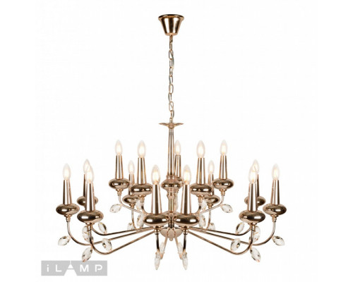 Купить Подвесная люстра iLamp 1020-10+5 GD| VIVID-LIGHT.RU