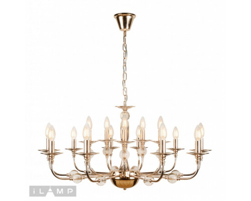 Купить Подвесная люстра iLamp 1030-10+5 GD| VIVID-LIGHT.RU