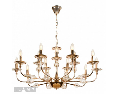 Купить Подвесная люстра iLamp 1030-10+5 GD| VIVID-LIGHT.RU