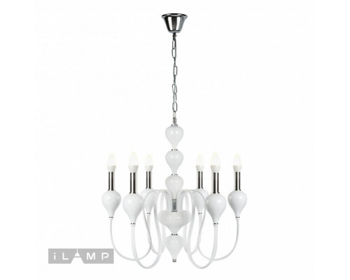 Оформить заказ Подвесная люстра iLamp 88003-6 WH| VIVID-LIGHT.RU