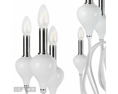 Купить Подвесная люстра iLamp 88003-10+5 WH| VIVID-LIGHT.RU