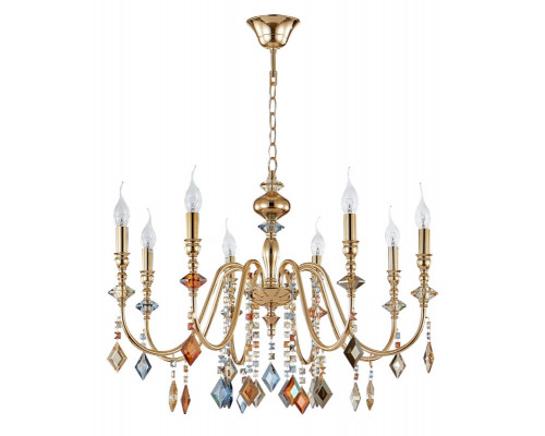 Купить Подвесная люстра Crystal Lux MERCEDES SP8 GOLD/COLOR| VIVID-LIGHT.RU
