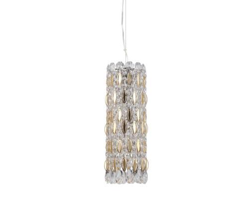 Оформить заказ Подвесная люстра Crystal Lux LIRICA SP3 CHROME/GOLD-TRANSPARENT| VIVID-LIGHT.RU