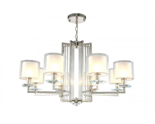 Заказать Подвесная люстра Crystal Lux NICOLAS SP-PL8 NICKEL/WHITE| VIVID-LIGHT.RU