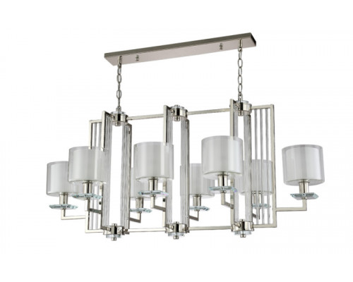 Купить Подвесная люстра Crystal Lux NICOLAS SP8 L1000 NICKEL/WHITE| VIVID-LIGHT.RU