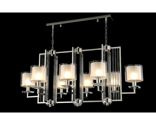 Купить Подвесная люстра Crystal Lux NICOLAS SP8 L1000 NICKEL/WHITE| VIVID-LIGHT.RU