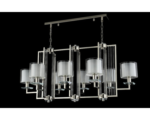 Купить Подвесная люстра Crystal Lux NICOLAS SP8 L1000 NICKEL/WHITE| VIVID-LIGHT.RU
