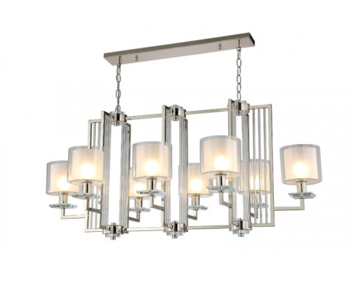 Купить Подвесная люстра Crystal Lux NICOLAS SP8 L1000 NICKEL/WHITE| VIVID-LIGHT.RU