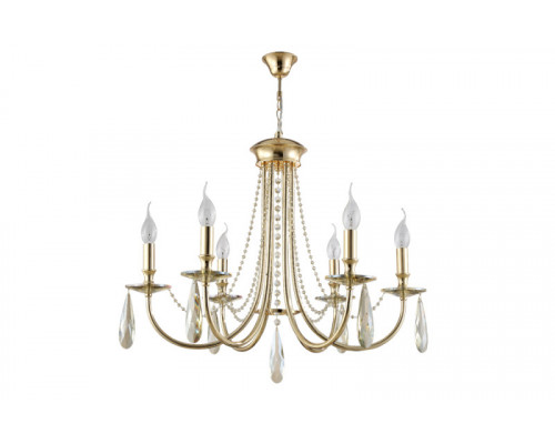 Оформить заказ Подвесная люстра Crystal Lux VICTORIA SP6 GOLD/AMBER| VIVID-LIGHT.RU