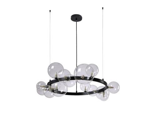 Купить Подвесная люстра Crystal Lux AGATA SP15 V2 BLACK/TRANSPARENTE| VIVID-LIGHT.RU