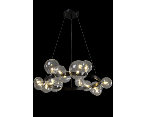 Купить Подвесная люстра Crystal Lux AGATA SP15 V2 BLACK/TRANSPARENTE| VIVID-LIGHT.RU