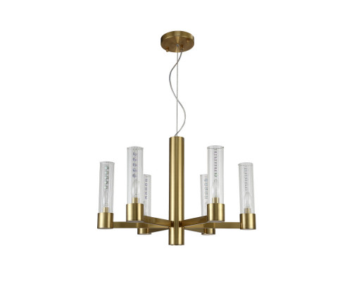 Сделать заказ Подвесная люстра Crystal Lux OTONO SP6+1 BRASS/TRANSPARENTE| VIVID-LIGHT.RU