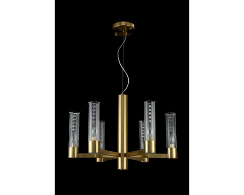 Сделать заказ Подвесная люстра Crystal Lux OTONO SP6+1 BRASS/TRANSPARENTE| VIVID-LIGHT.RU