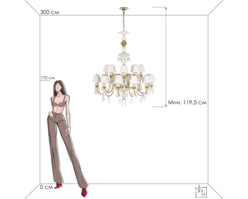 Сделать заказ Подвесная люстра LOFT IT 10203/12+8 White| VIVID-LIGHT.RU