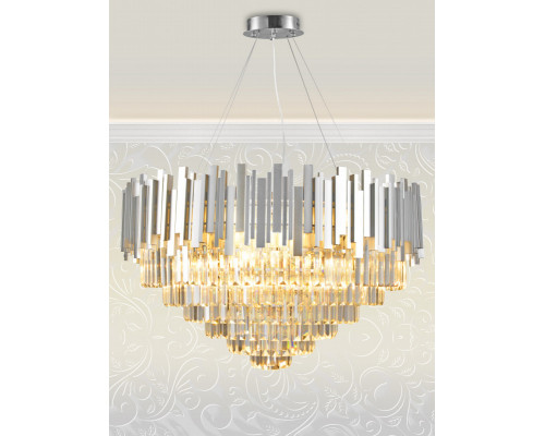 Оформить заказ Подвесная люстра Natali Kovaltseva VERTIGO 81440/12C SILVER| VIVID-LIGHT.RU