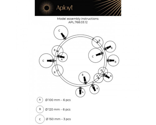 Сделать заказ Подвесная люстра APLOYT APL.768.03.12| VIVID-LIGHT.RU