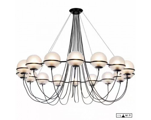 Купить Подвесная люстра iLamp 10346P/16 BK-WH| VIVID-LIGHT.RU