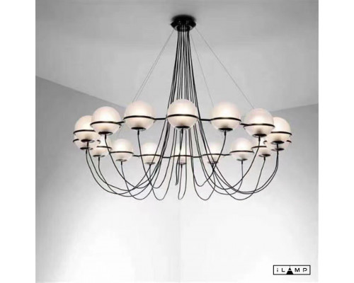 Купить Подвесная люстра iLamp 10346P/16 BK-WH| VIVID-LIGHT.RU