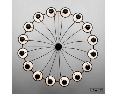 Купить Подвесная люстра iLamp 10346P/16 BK-WH| VIVID-LIGHT.RU