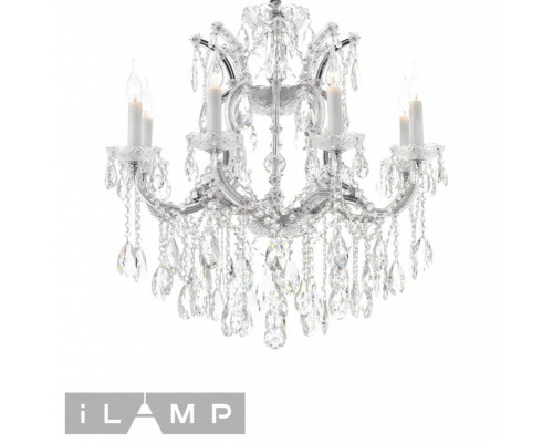 Купить Подвесная люстра iLamp 6071-8 CR+CL| VIVID-LIGHT.RU