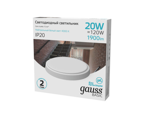 Оформить заказ Накладной светильник Gauss 193411220B| VIVID-LIGHT.RU