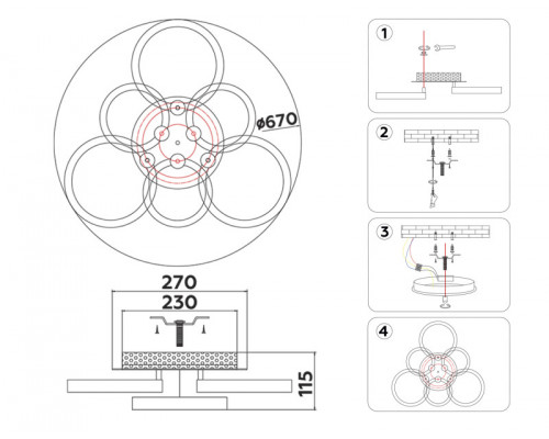 Заказать Накладной светильник Ambrella Light FA3844| VIVID-LIGHT.RU