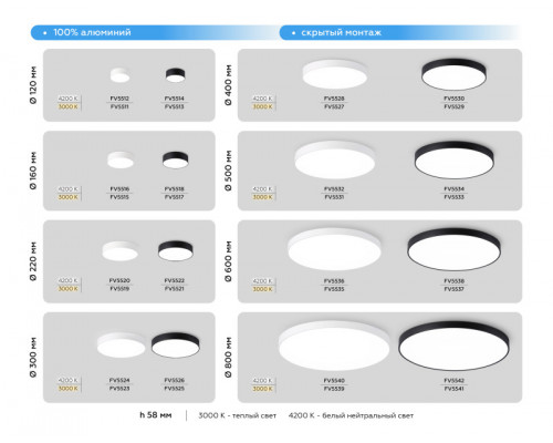 Заказать Накладной светильник Ambrella Light FV5530| VIVID-LIGHT.RU