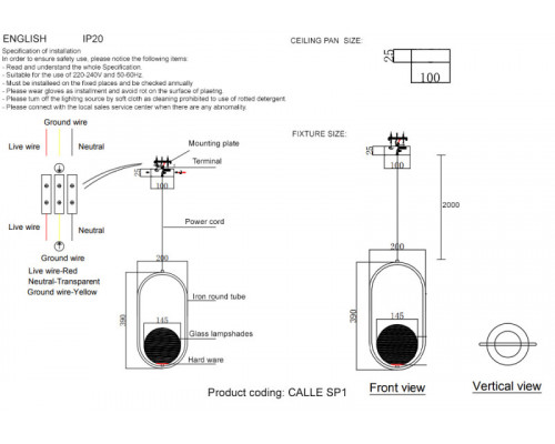Оформить заказ Подвесной светильник Crystal Lux CALLE SP1 GOLD| VIVID-LIGHT.RU