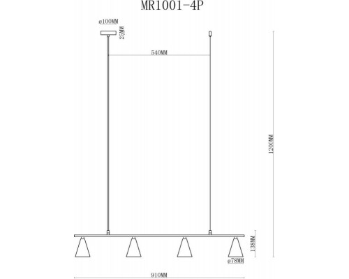 Купить Подвесной светильник MyFar MR1001-4P| VIVID-LIGHT.RU