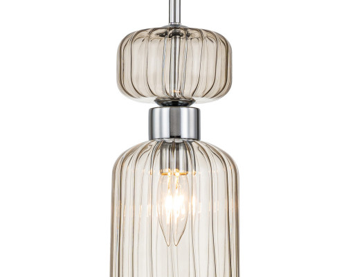 Купить Подвесной светильник Escada 1141/1S Chrome/Beige| VIVID-LIGHT.RU