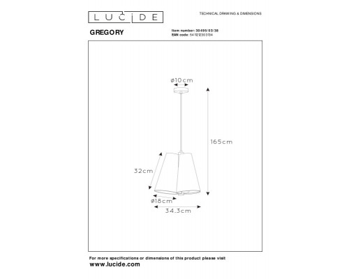 Оформить заказ Подвесной светильник LUCIDE 30495/03/38| VIVID-LIGHT.RU