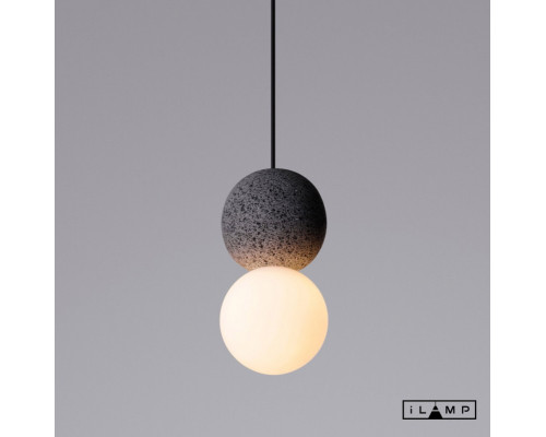 Купить Подвесной светильник iLamp 10694P/1-D100 BK-WH| VIVID-LIGHT.RU