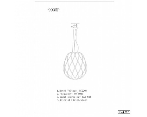 Оформить заказ Подвесной светильник iLamp 9935P/1-D300 CL| VIVID-LIGHT.RU