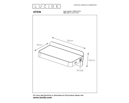 Купить Светильник для картин LUCIDE 77280/05/30| VIVID-LIGHT.RU