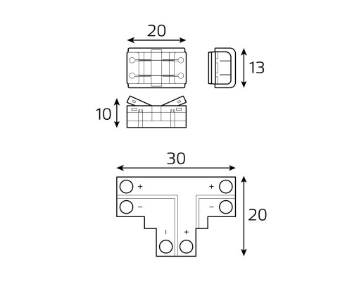 Купить Соединитель для лент Gauss BT400| VIVID-LIGHT.RU