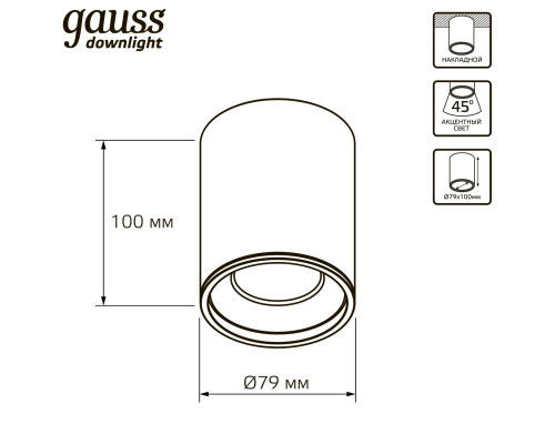 Оформить заказ Накладной светильник Gauss HD028| VIVID-LIGHT.RU