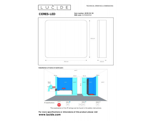Сделать заказ Влагозащищенный светильник LUCIDE 28113/30/30| VIVID-LIGHT.RU