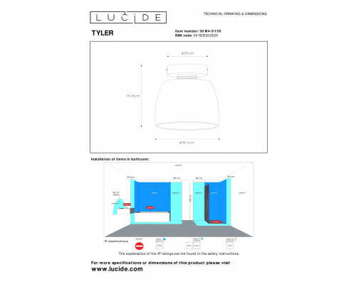 Оформить заказ Влагозащищенный светильник LUCIDE 30164/01/30| VIVID-LIGHT.RU