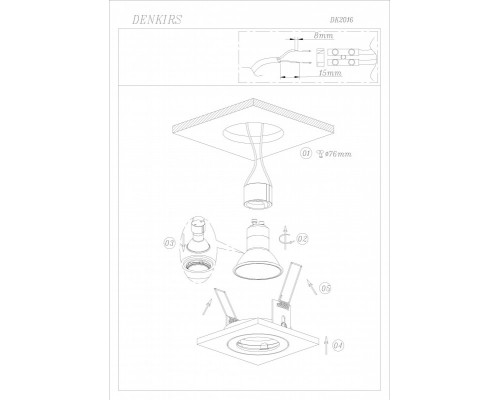 Сделать заказ Встраиваемый светильник Denkirs DK2016-BK| VIVID-LIGHT.RU
